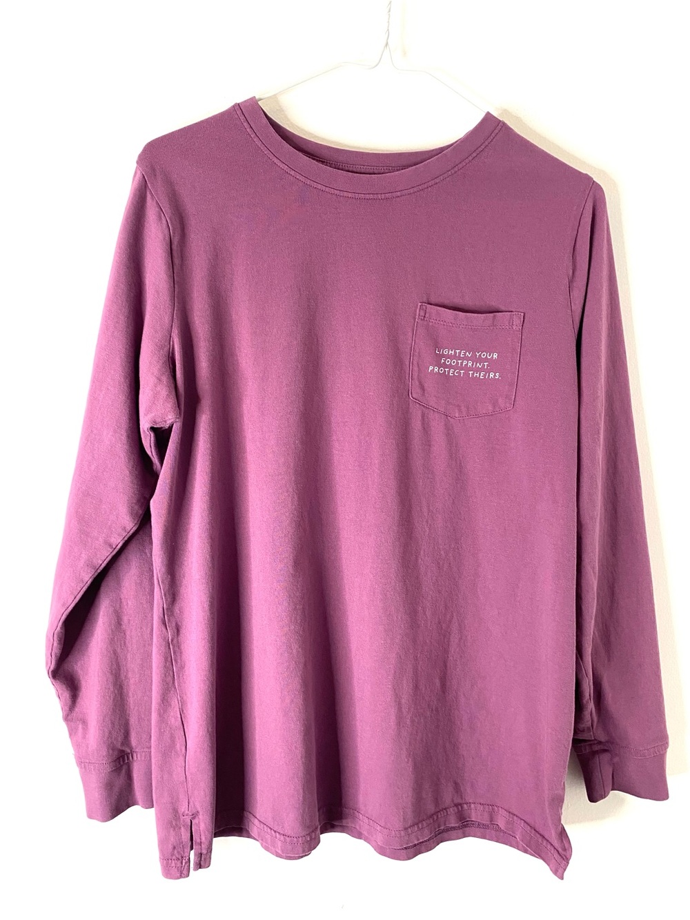 ivory ella Purple Elephant Koala Graphic Long Sleeve Organic Cotton Pocket Tee
